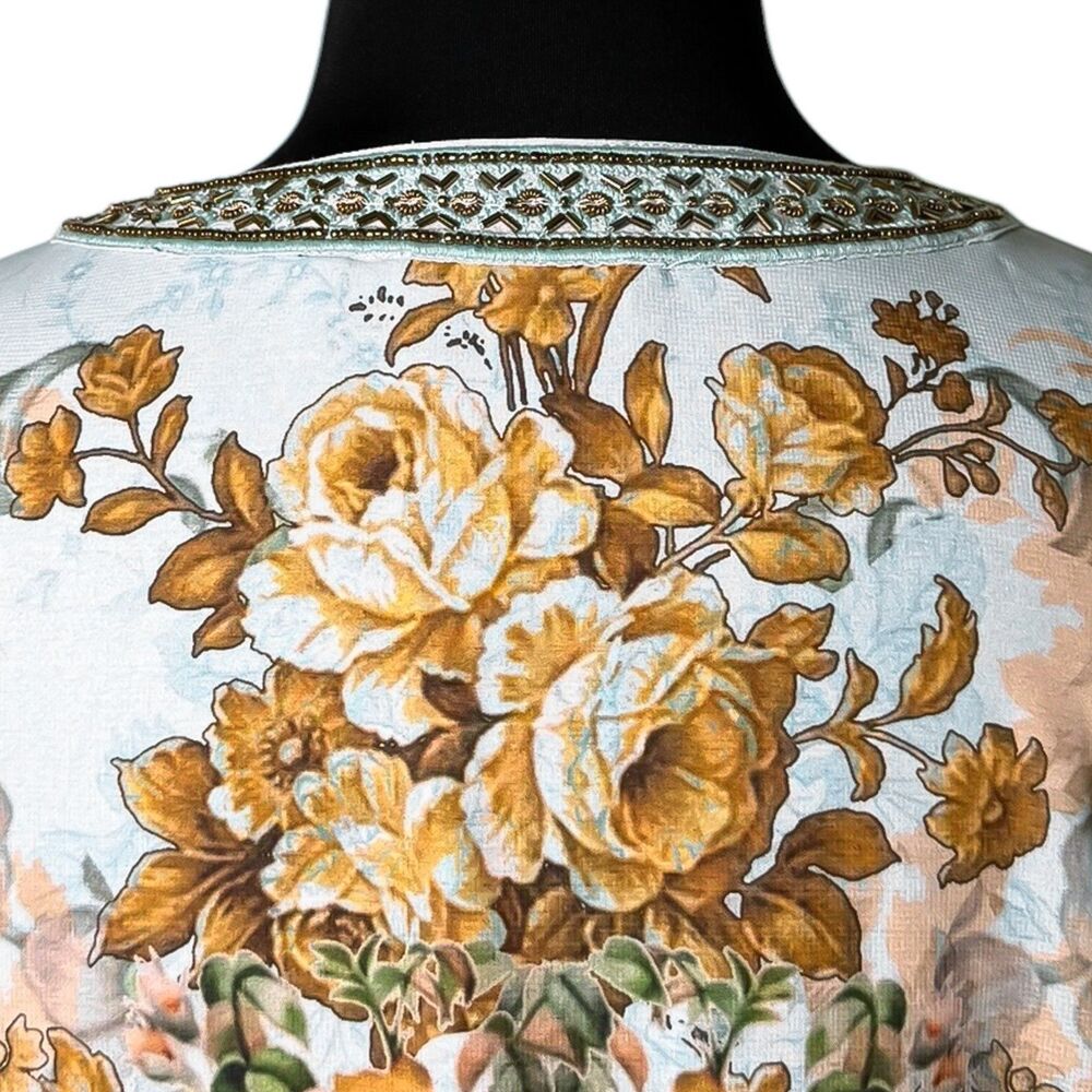Soft Surroundings Womens XL Floral Baroque Maxi Boho Peasant Embroidered Tiered - Picture 10 of 10